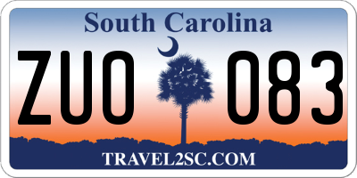 SC license plate ZUO083