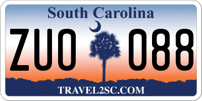 SC license plate ZUO088