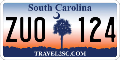 SC license plate ZUO124