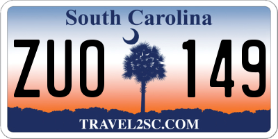 SC license plate ZUO149