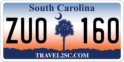 SC license plate ZUO160