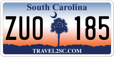 SC license plate ZUO185