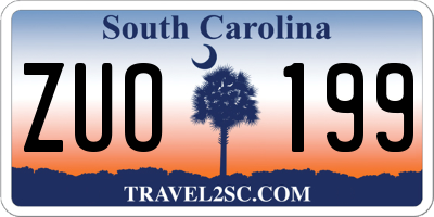 SC license plate ZUO199