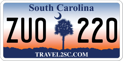 SC license plate ZUO220