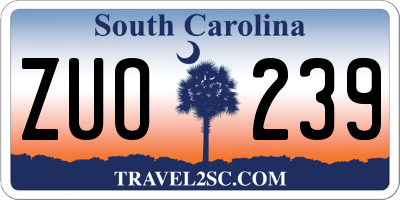 SC license plate ZUO239