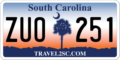 SC license plate ZUO251