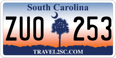 SC license plate ZUO253