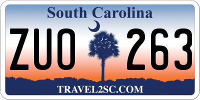 SC license plate ZUO263