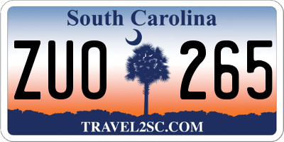 SC license plate ZUO265