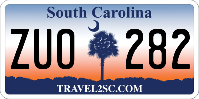 SC license plate ZUO282