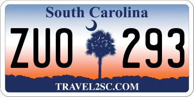 SC license plate ZUO293