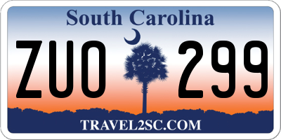 SC license plate ZUO299
