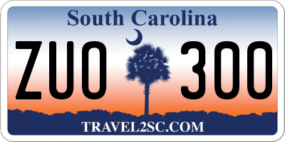 SC license plate ZUO300