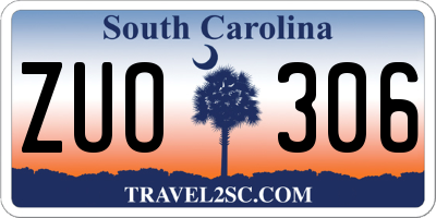 SC license plate ZUO306