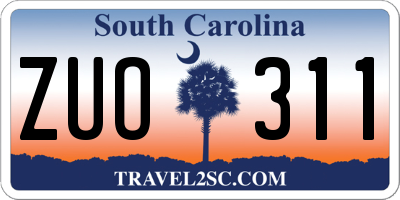 SC license plate ZUO311