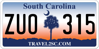 SC license plate ZUO315