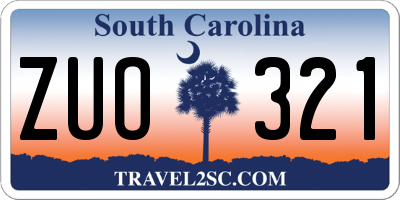 SC license plate ZUO321