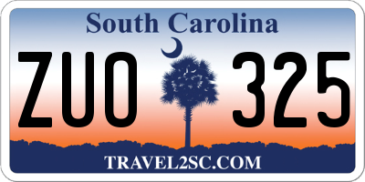 SC license plate ZUO325