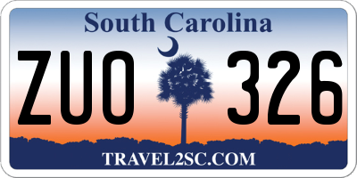 SC license plate ZUO326