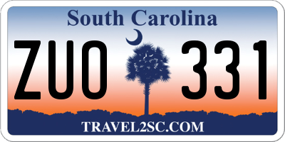SC license plate ZUO331