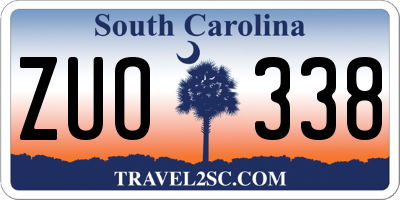 SC license plate ZUO338