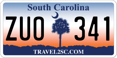 SC license plate ZUO341