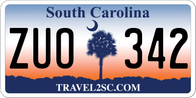 SC license plate ZUO342