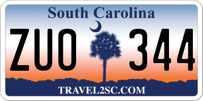 SC license plate ZUO344