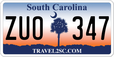 SC license plate ZUO347