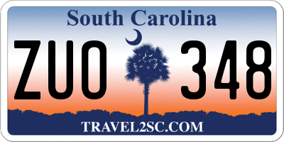 SC license plate ZUO348