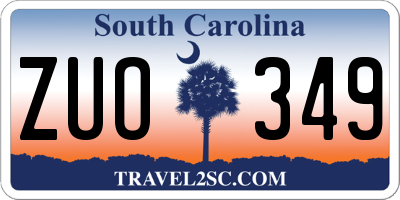 SC license plate ZUO349