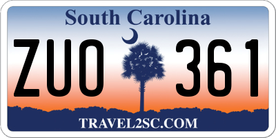 SC license plate ZUO361