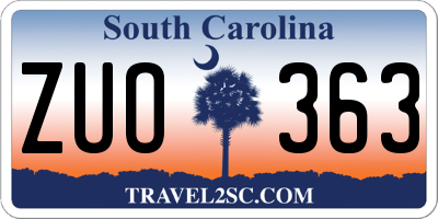 SC license plate ZUO363