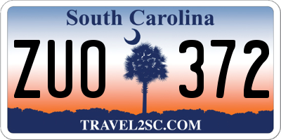 SC license plate ZUO372