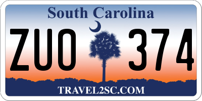 SC license plate ZUO374