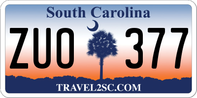 SC license plate ZUO377