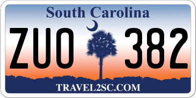 SC license plate ZUO382