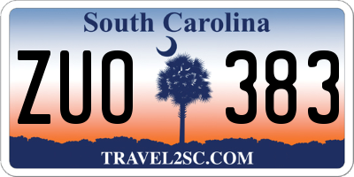 SC license plate ZUO383
