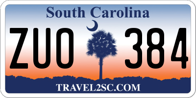 SC license plate ZUO384