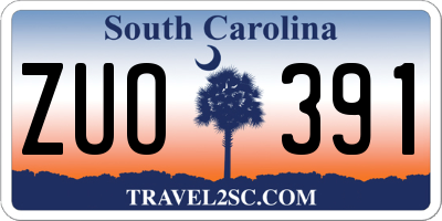 SC license plate ZUO391