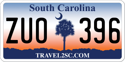 SC license plate ZUO396