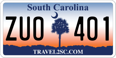 SC license plate ZUO401