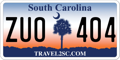 SC license plate ZUO404