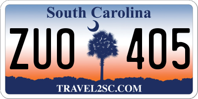 SC license plate ZUO405