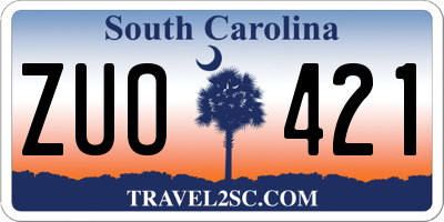 SC license plate ZUO421