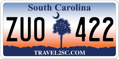 SC license plate ZUO422