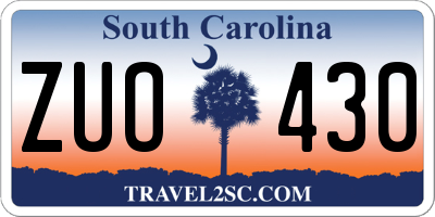 SC license plate ZUO430