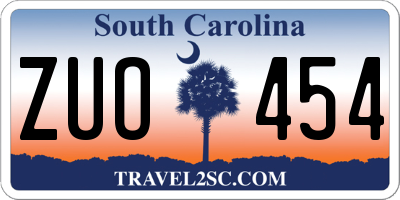 SC license plate ZUO454