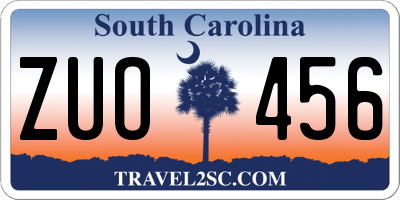SC license plate ZUO456