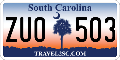 SC license plate ZUO503